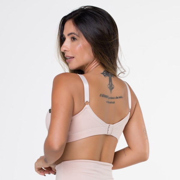Sutiã Nude em Algodão Egípcio com Alça Reforçada e Bojo Soft Liso