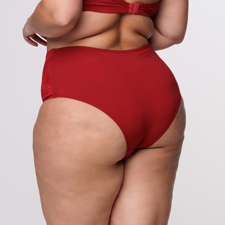 Caleçon Plus Size Rubi em Renda Toda Forrada em Algodão Egípcio