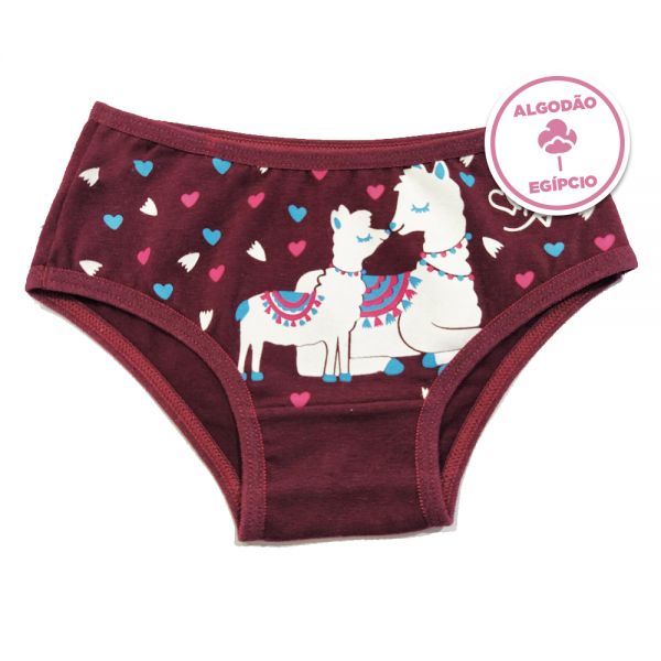 CALCINHA MENINA VINHO LLAMA