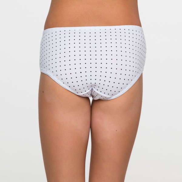 Calcinha Baby Silk Poa Branco em Algodão Egípcio