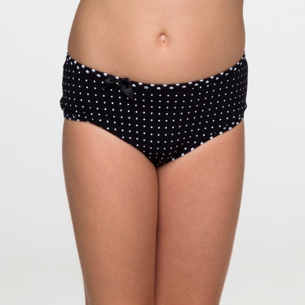 Calcinha Baby Silk Poa Preto em Algodão Egípcio