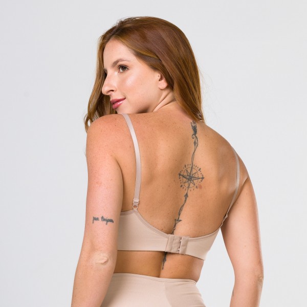 Sutiã Bojo Flexível, SEM Aro Formato Triangulo em Algodão Egípcio Areia