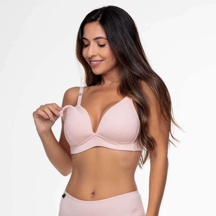 Sutiã Triângulo Amamentação SEM arco com Bojo Flexível Nude