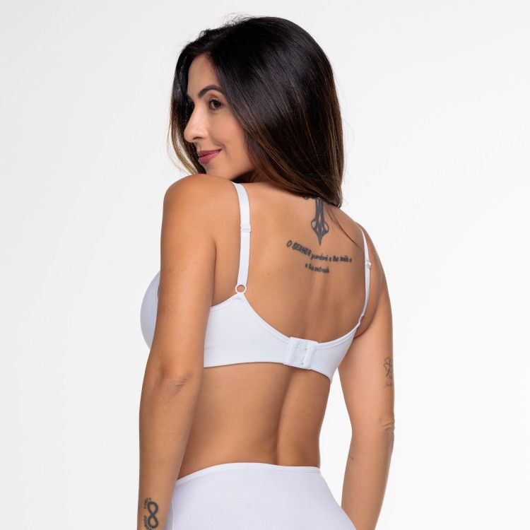 Sutiã Triângulo Amamentação SEM arco com Bojo Flexível Branco