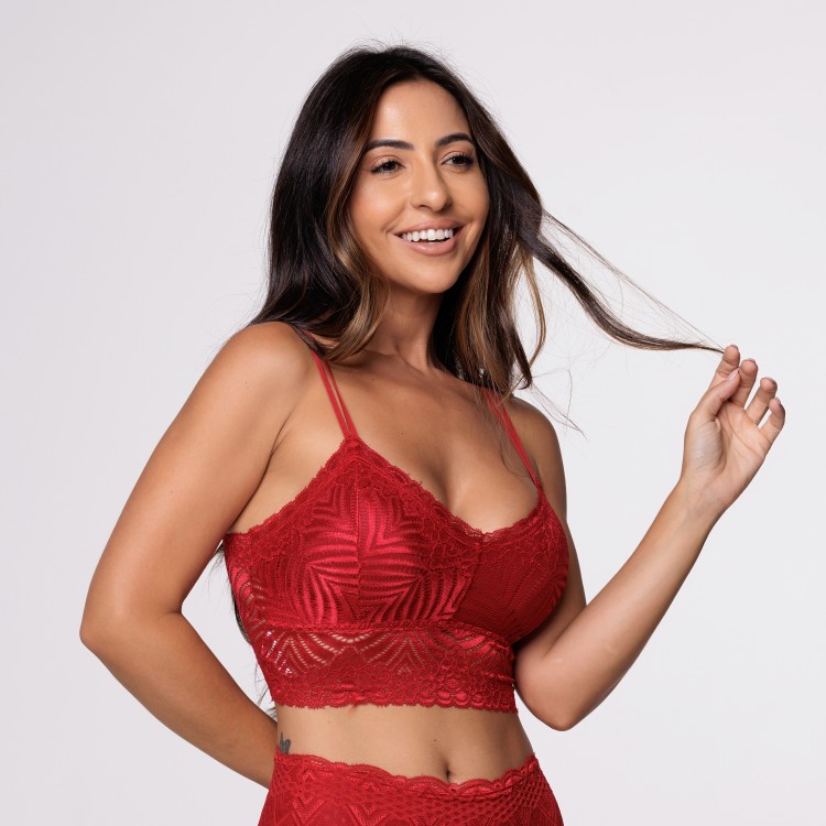 Cropped em renda com Bojo Removível Rubi