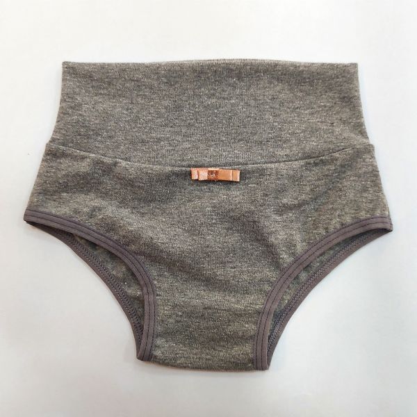Calcinha Cós Super Largo Infantil  Mescla Escuro em Algodão Egípcio