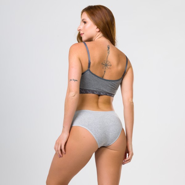 Calçola  em Algodão Egípcio mescla claro lisa