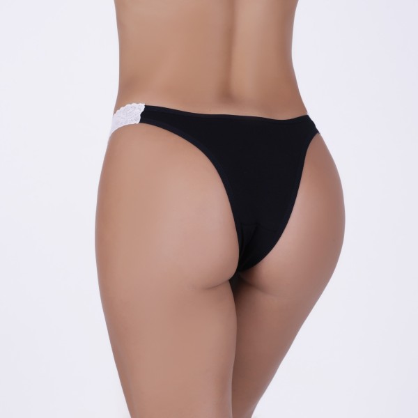 Tanga Renda Lacinho e Bolinha em Algodão Egípcio