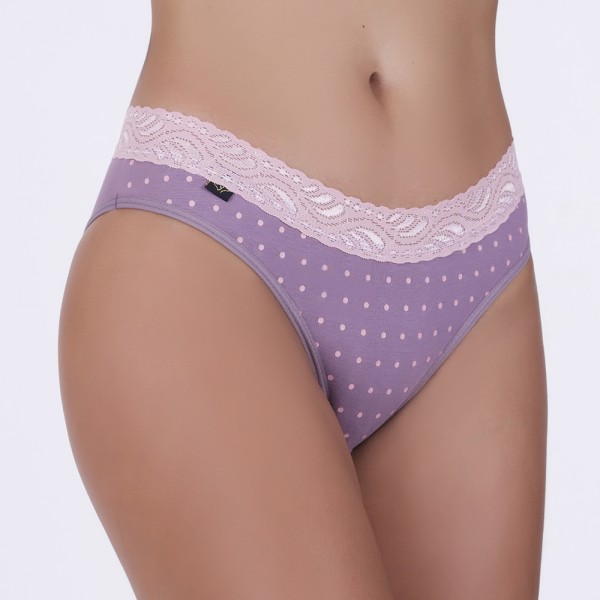 Tanga Satin Renda Poá Rose em Algodão Egípcio