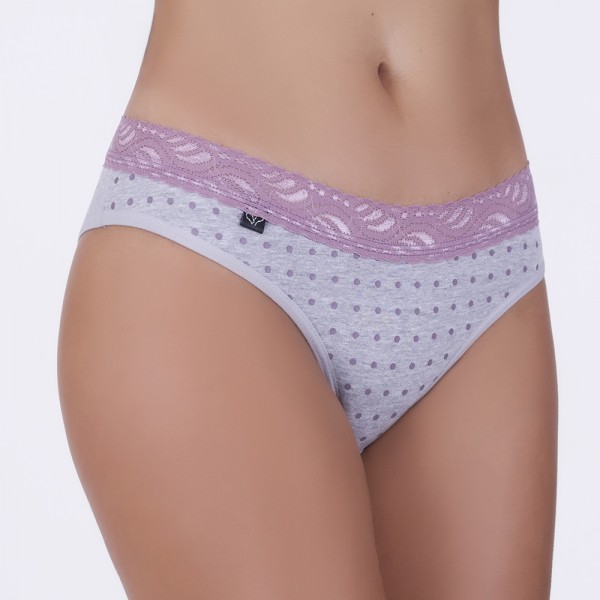 Tanga Mescla Claro Renda Poá Satin em Algodão Egípcio