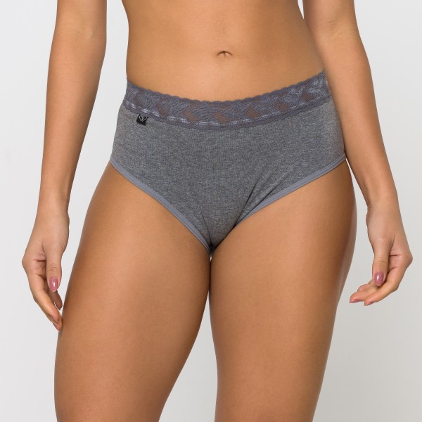 Calcinha Mescla Escuro com renda na cintura