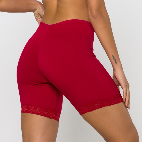 Bermuda Rubi em algodão Egípcio com renda