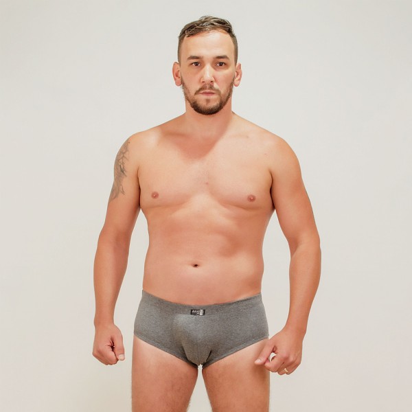 Cueca Slip Plus Mescla Escuro