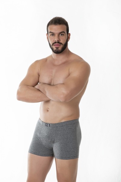 Cueca Boxer Adulto PLUS Mescla em Algodão Egípcio