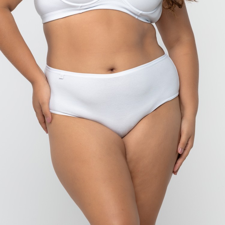 Calçola Plus Size Senhora Em Algodão Egípcio Branco
