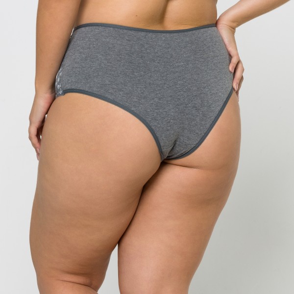 Caleçon Plus Size Mescla em Renda Toda Forrada em Algodão Egípcio