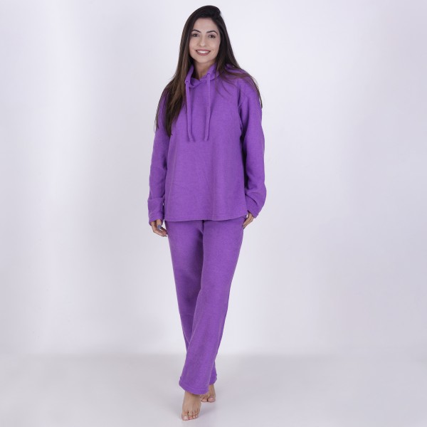 Conjunto Plush Boucle com Bolso e gola com cadarço