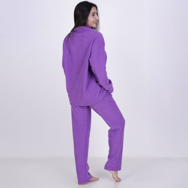 Conjunto Plush Boucle com Bolso e gola com cadarço