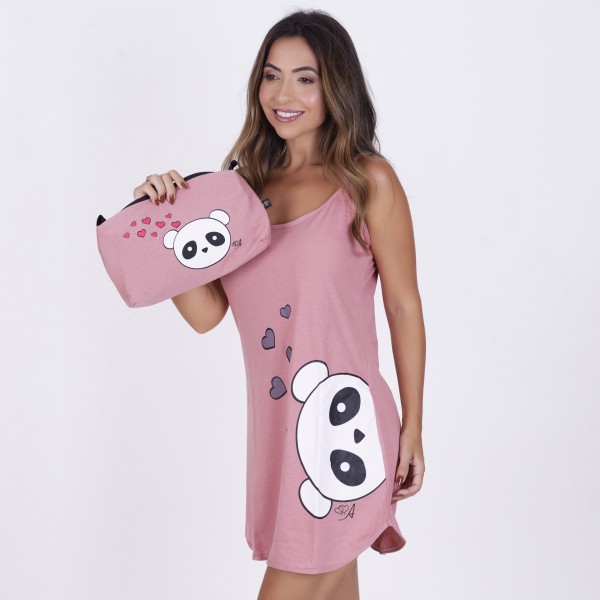 Camisola Luana Algodão Romance Panda