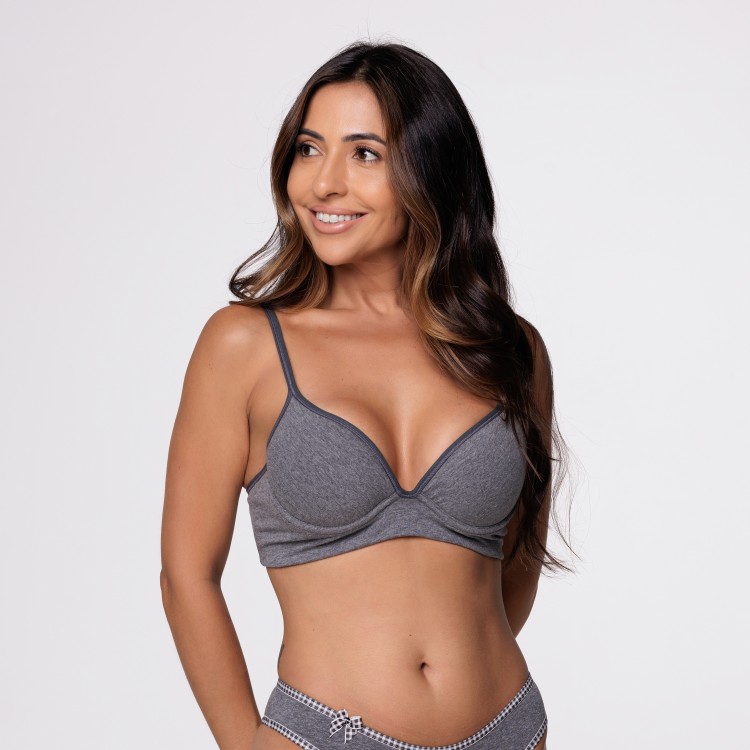 Sutiã em Algodão Egípcio com Bojo Soft e Pala Dupla