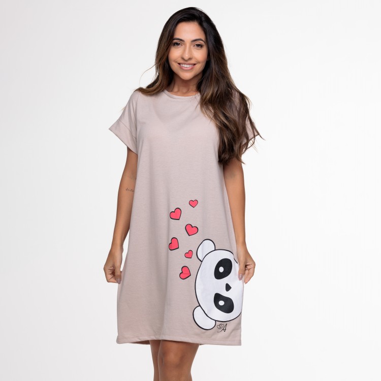 Camisão Silk em Algodão Areia Panda