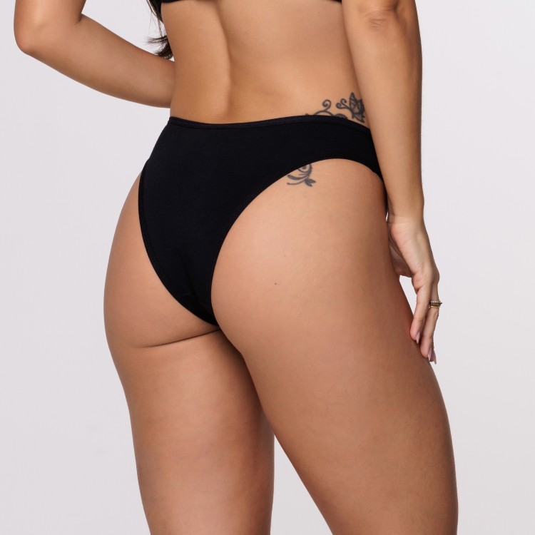 Kit com 3 tangas basicas em algodão egipcio Preto, Branco e Areia