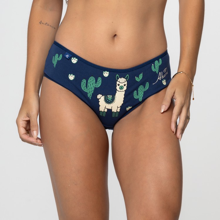 Calçola Estampada Azul marinho em Algodão Egípcio