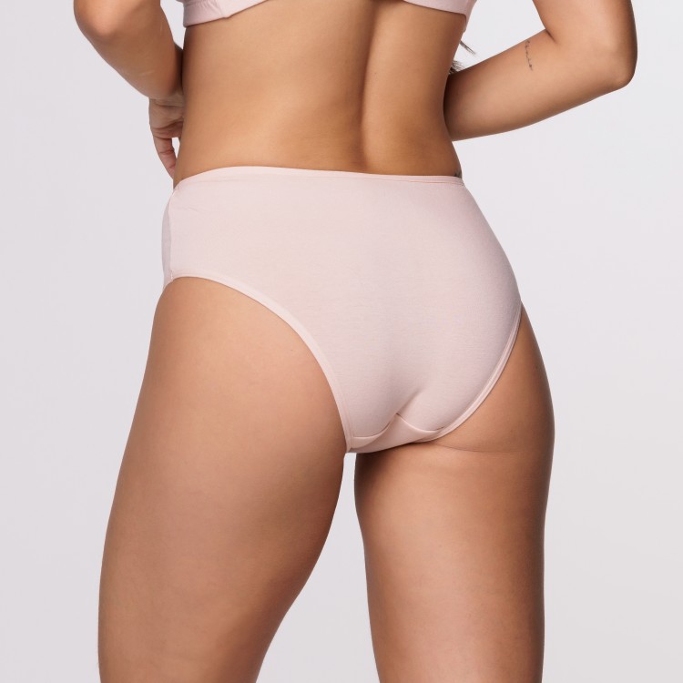 Calcinha em Algodão Egípcio Nude com Detalhe Renda na Cintura